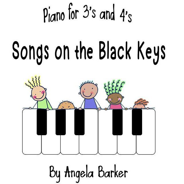 A book cover with four kids playing piano