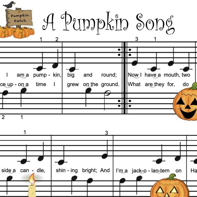A pumpkin song sheet music with notes