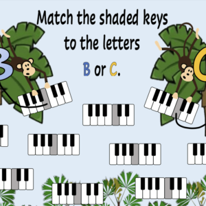 A monkey and leaf themed game with matching keys.