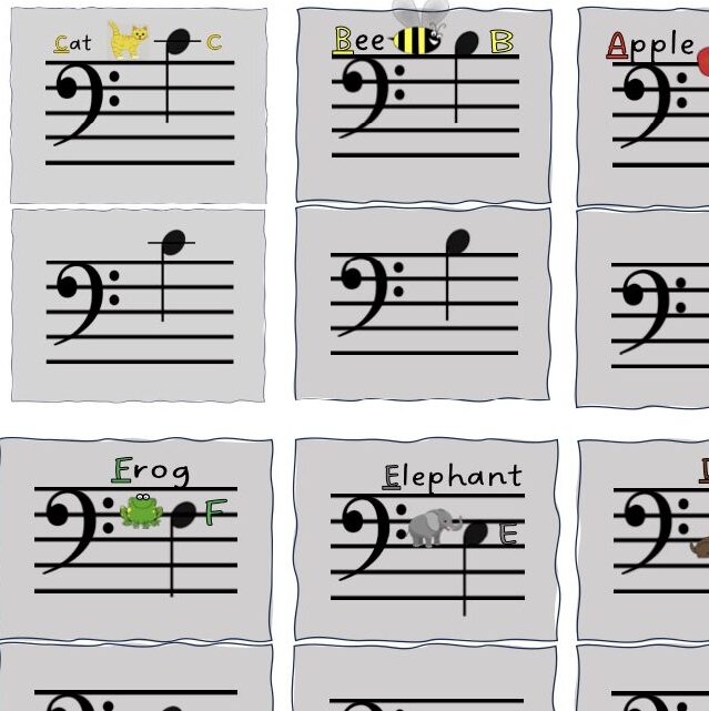 A sheet of music with different notes on it.