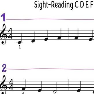 A musical score with two different notes on each side of the page.