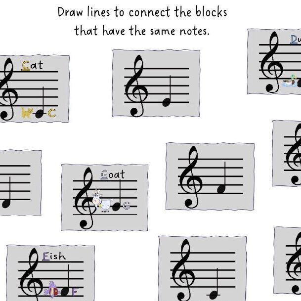 A sheet of music with notes written on it.