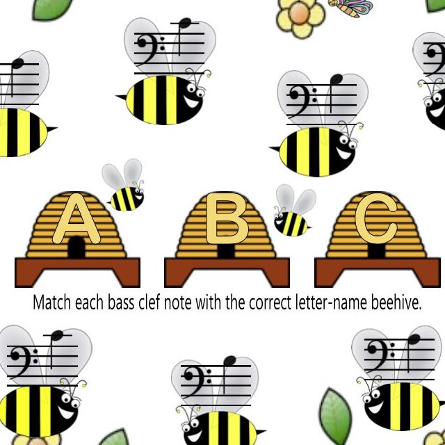 A bee themed picture with the letters of the alphabet.