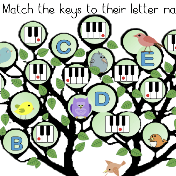 A tree with letters and keys on it