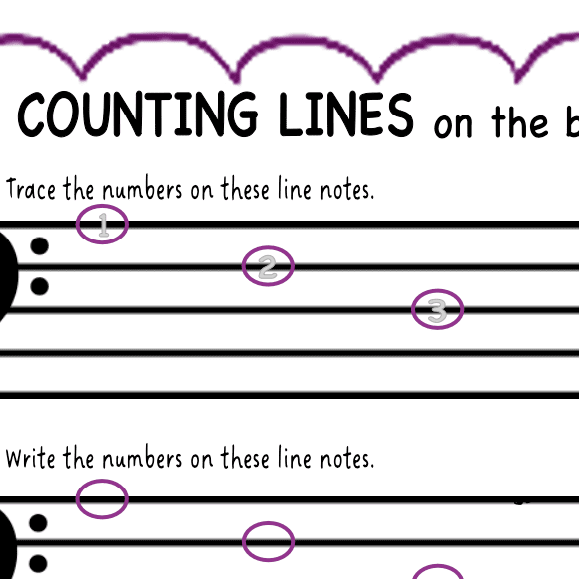 A sheet music with lines on the bottom of it.