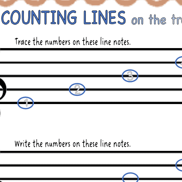 A sheet of music with the words counting lines on it.