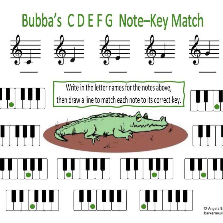 CDEFG Bubba's Note-Key